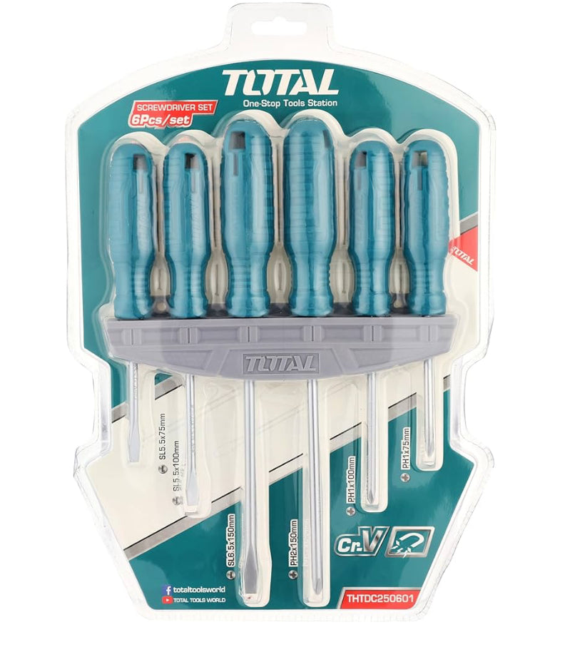 طقم مفك يد بلاستك ٦ قطع ٣ عاده + ٣ صليبة